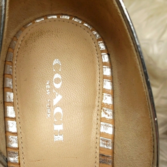 COACH Camille Two-Piece Pump Shoes D'Orsay metallic embossed 8B - Picture 4 of 12